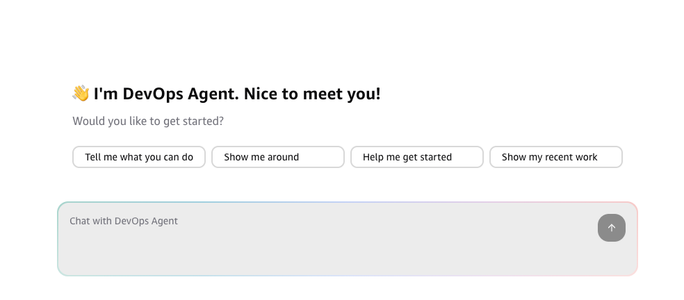 Official AWS DevOps Agent GA blog screenshot of the agent chat interface showing how operators interact with the agent