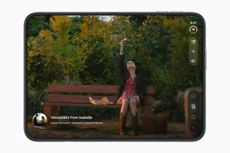 Netflix displayed on the iPhone Duo inner screen.