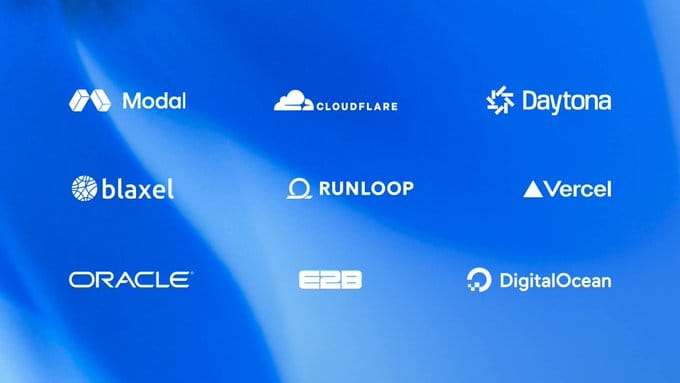 Official OpenAI screenshot of the Agents API sandbox integrations row with Daytona, Runloop, and Vercel