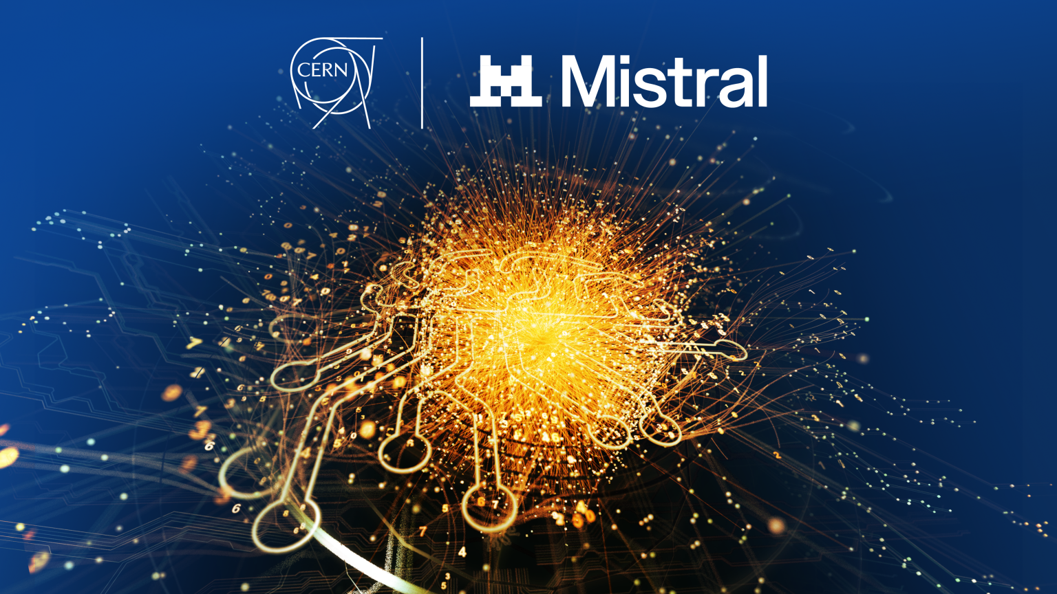 Official CERN and Mistral press image published with the 15 October 2026 announcement