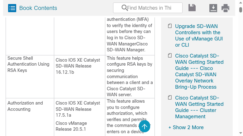 Official Cisco documentation capture: Catalyst SD-WAN authentication configuration