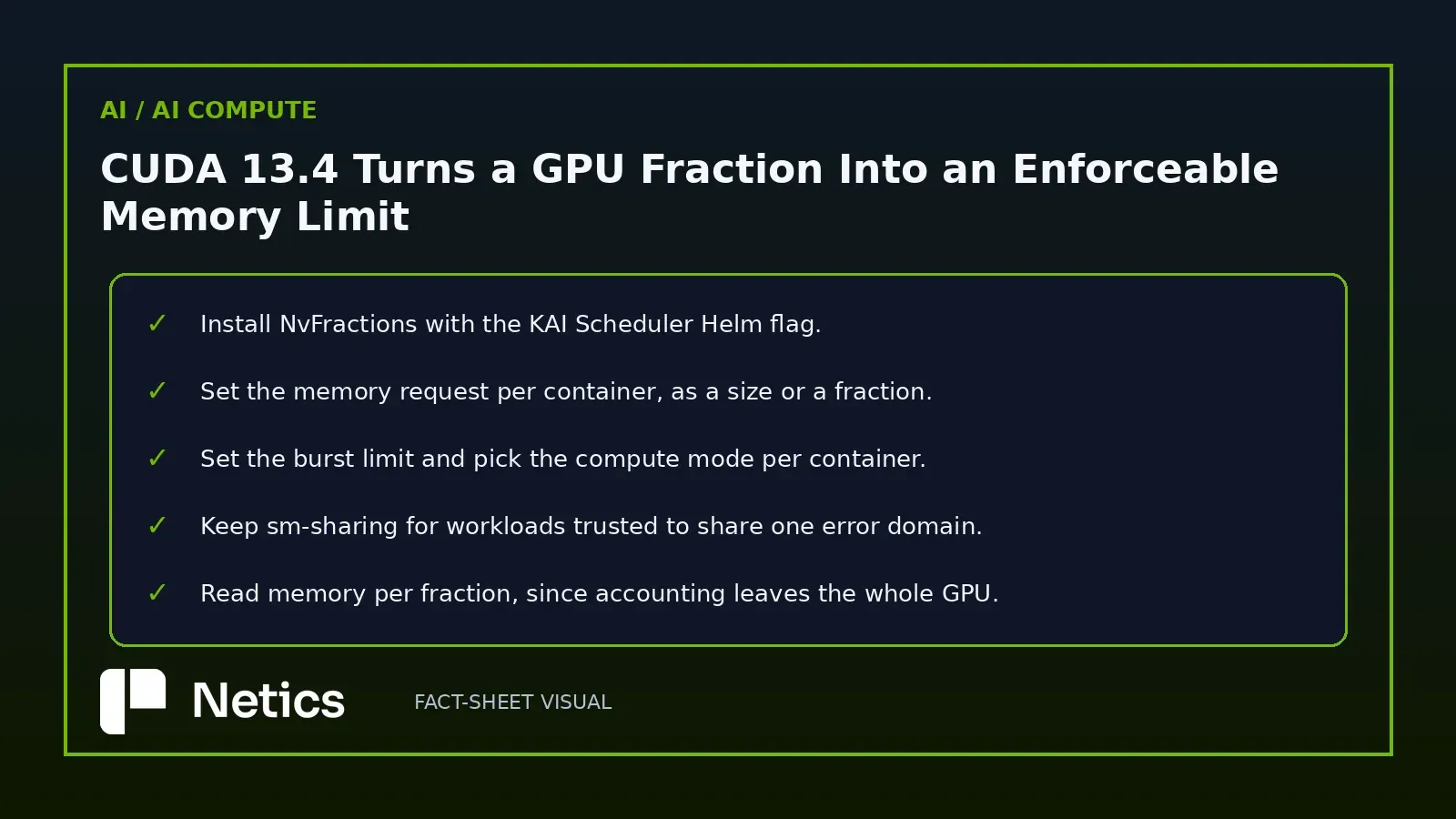 Netics checklist before enabling NvFractions on a shared cluster