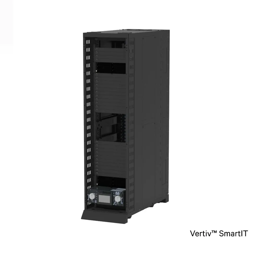 Vertiv SmartIT rack rear and side, power distribution — vertiv.com/products-catalog/vertiv-smartit