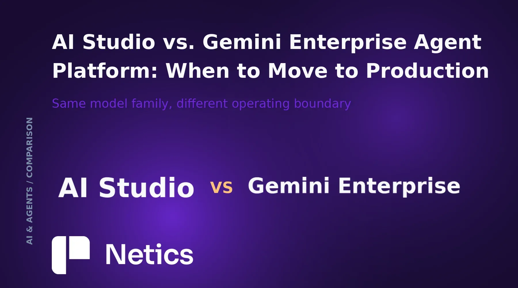 AI Studio vs. Gemini Enterprise decision matrix for prototype-to-production boundaries.