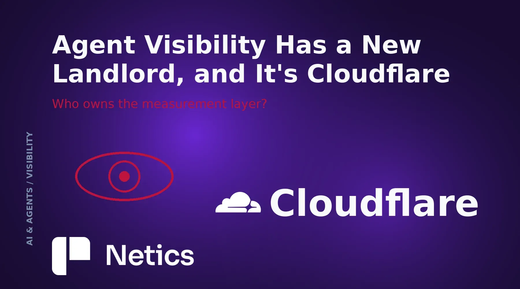 Cloudflare agent visibility article card with the official Cloudflare symbol and Cloudflare name on a dark Netics card