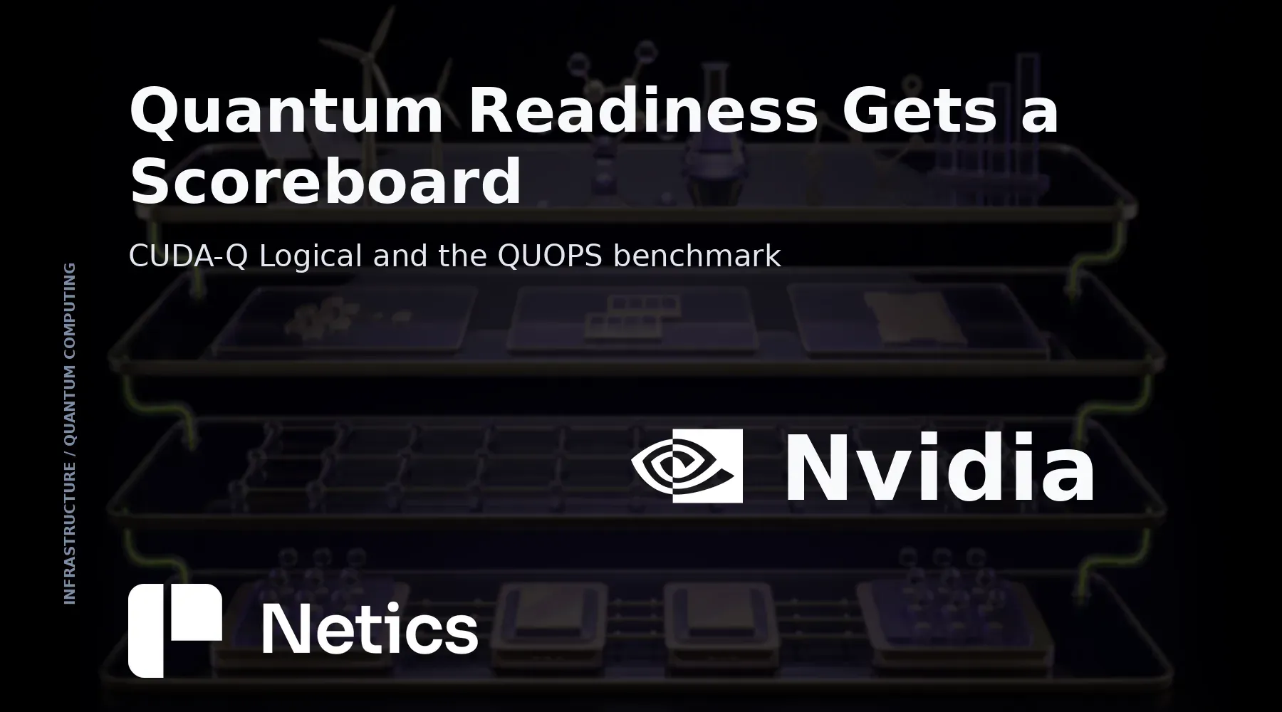 Netics feature card for the CUDA-Q Logical and QUOPS benchmark article using official NVIDIA Newsroom imagery