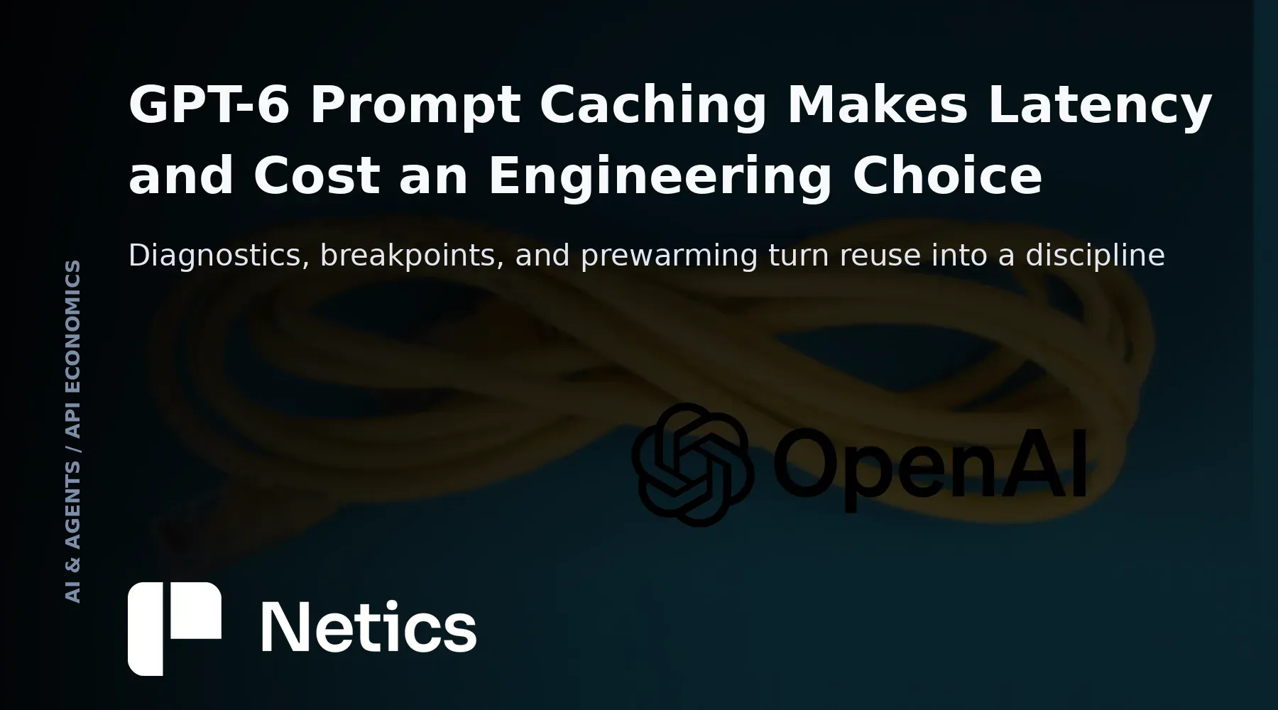 Netics feature card for the OpenAI GPT-6 prompt caching article with the official OpenAI identity
