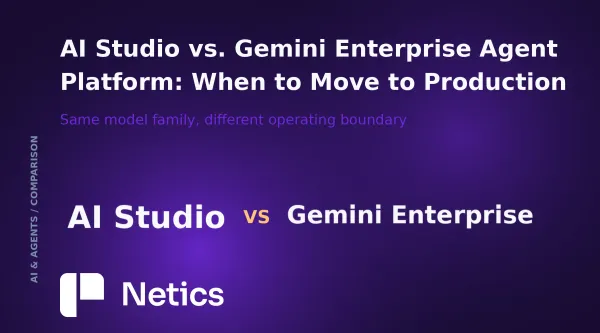 AI Studio vs. Gemini Enterprise decision matrix for prototype-to-production boundaries.