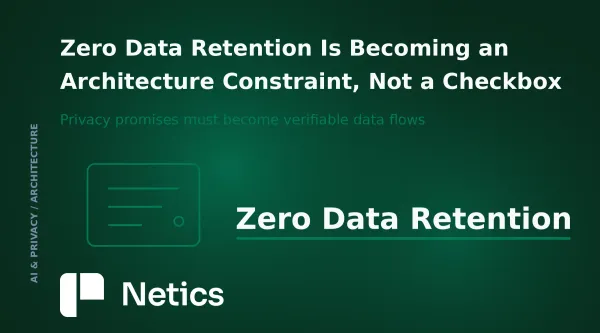 Dark Netics card showing protected AI prompts moving through a zero-data-retention boundary
