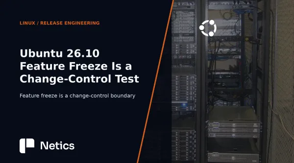 Netics visual showing Ubuntu 26.10 moving from feature intake to controlled stabilization.