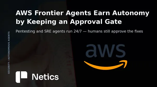 Netics feature card for the AWS frontier agents article with the official AWS identity