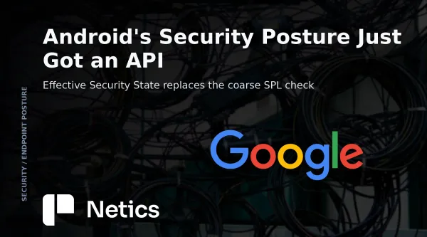 Netics feature card for the Android Security-State Libraries article with the official Google logo