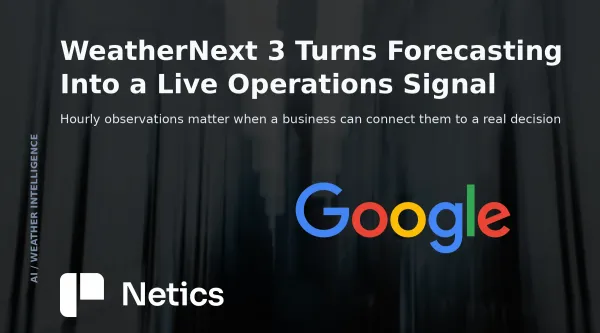 Google WeatherNext 3 forecast layers connecting live satellite observations with business operations.