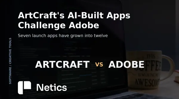 Editorial visual comparing the open creative-software challenge with Adobe's established creative suite.